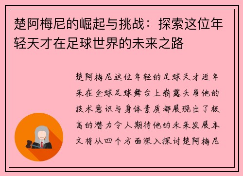 楚阿梅尼的崛起与挑战：探索这位年轻天才在足球世界的未来之路